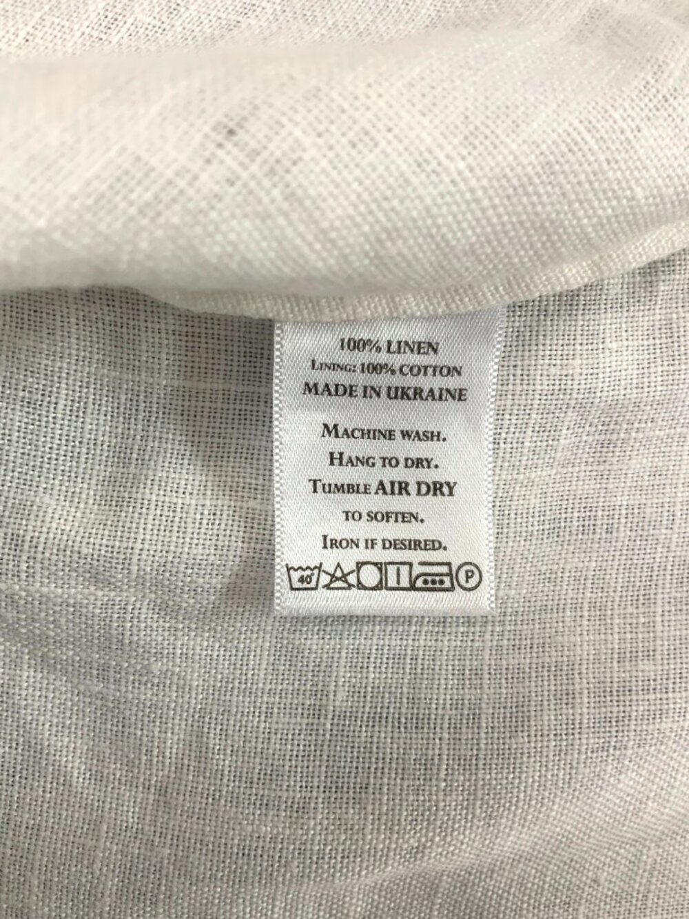Bella Bell Sleeve White 100% Linen Top by Crown Linen Designs Sz M-L - Picture 9 of 16